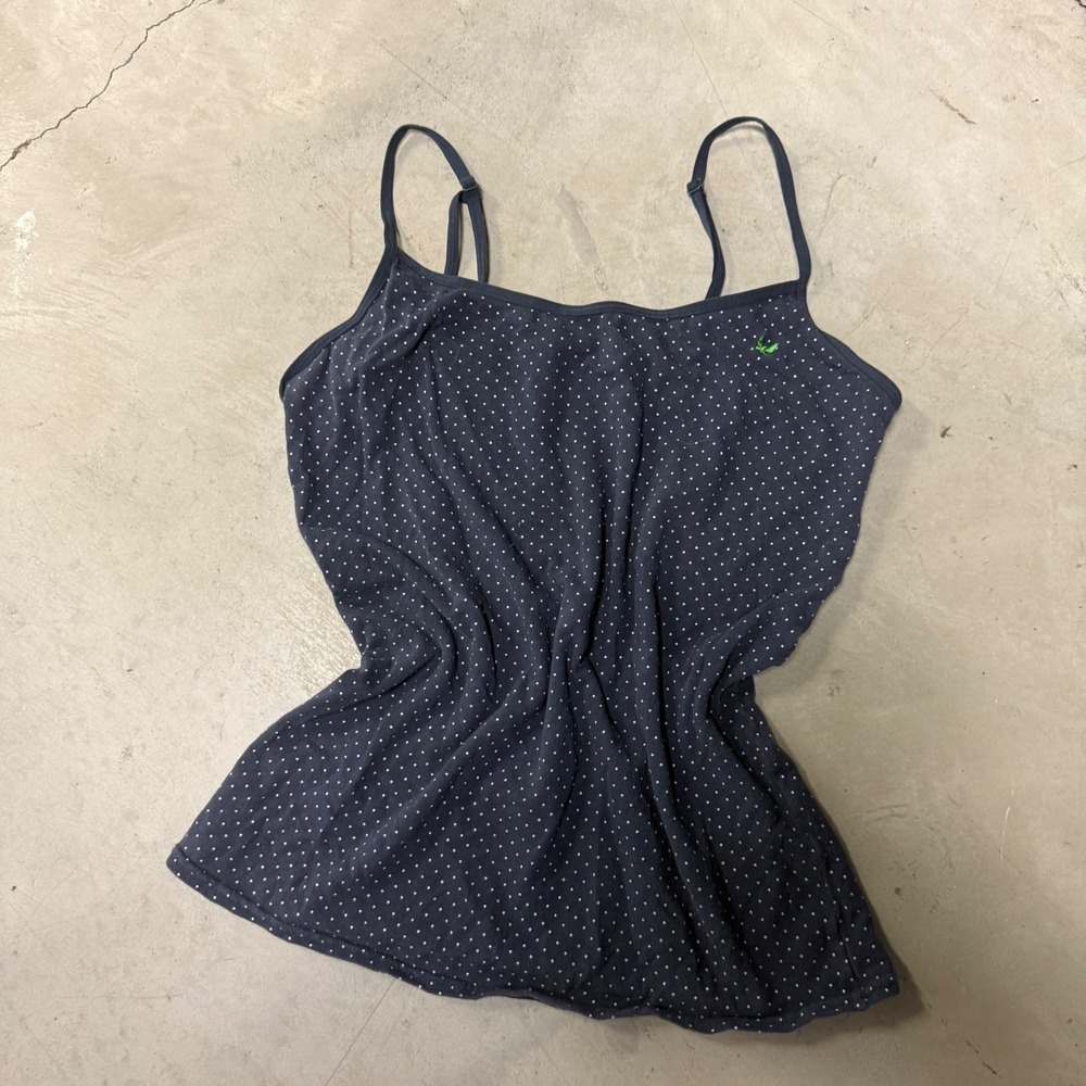 Brandy Melville Navy Polka Dot Dragonfly Cami Top Adjustable Straps